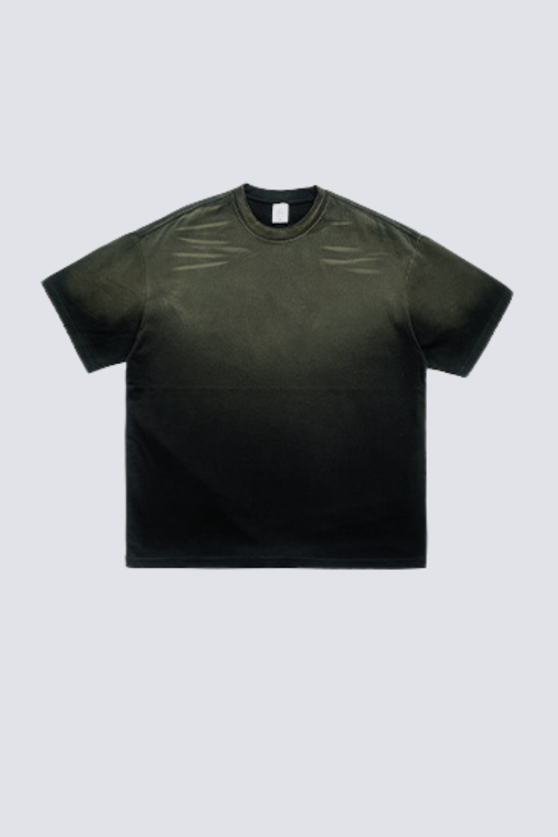 Men's Summer 250g Tiger Spray Fade Washed Oversized Tee
