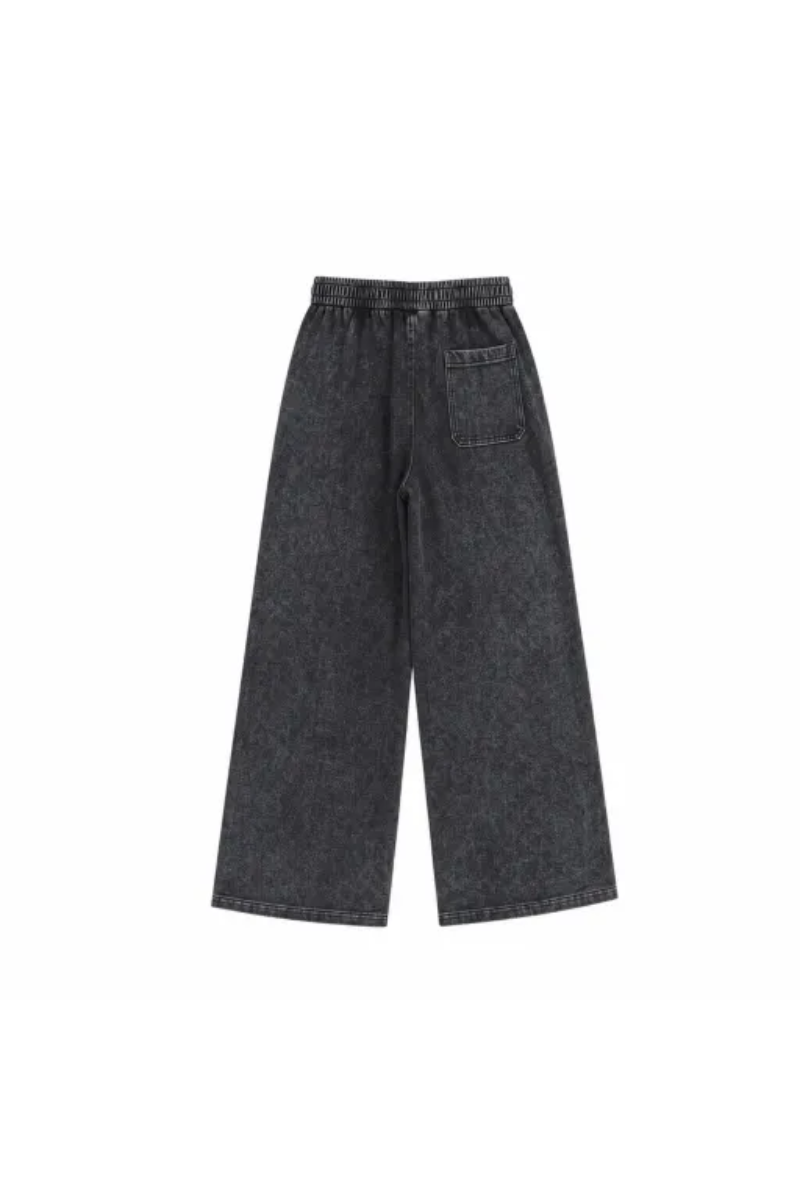 Unisex Fall Clothing Washed Fleece Straight Leg Sweatpants