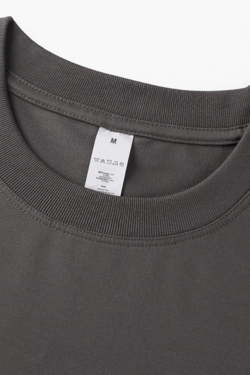 Unisex Summer 7A AntiMite Cooling 3Stitch Cotton Solid Tee