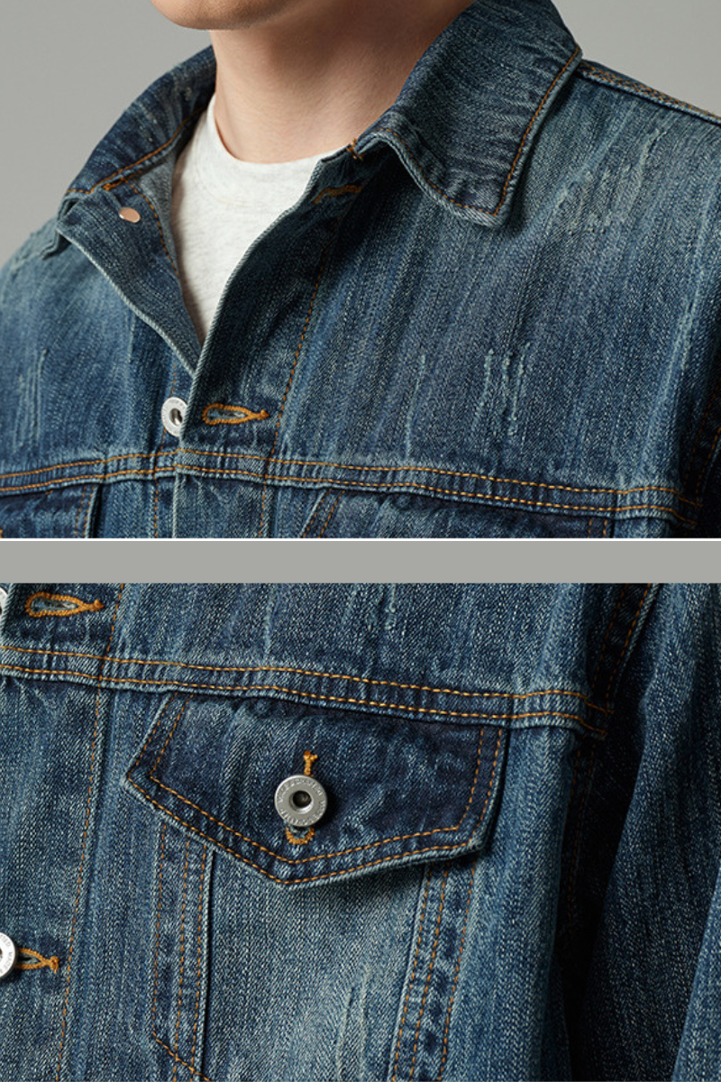 Unisex American Retro Washed Denim Loose Cleanfit Jacket