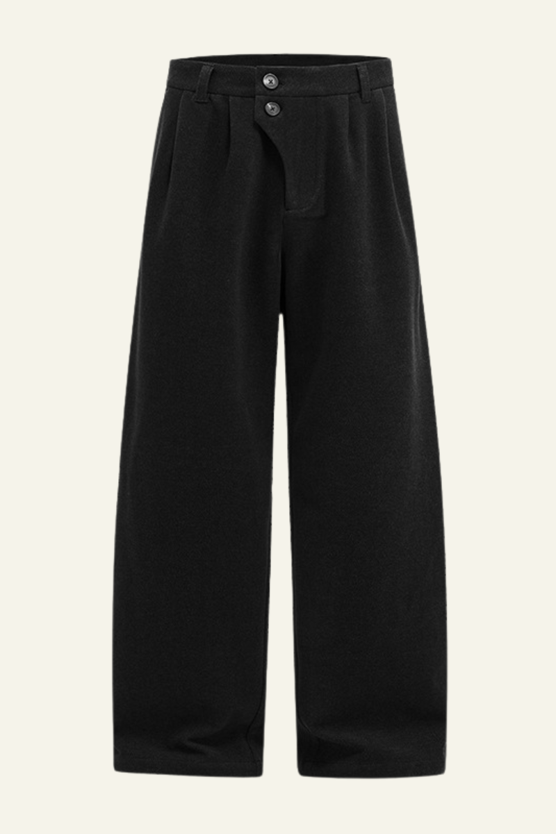 Men's Streetwear Double-button Placket Trousers