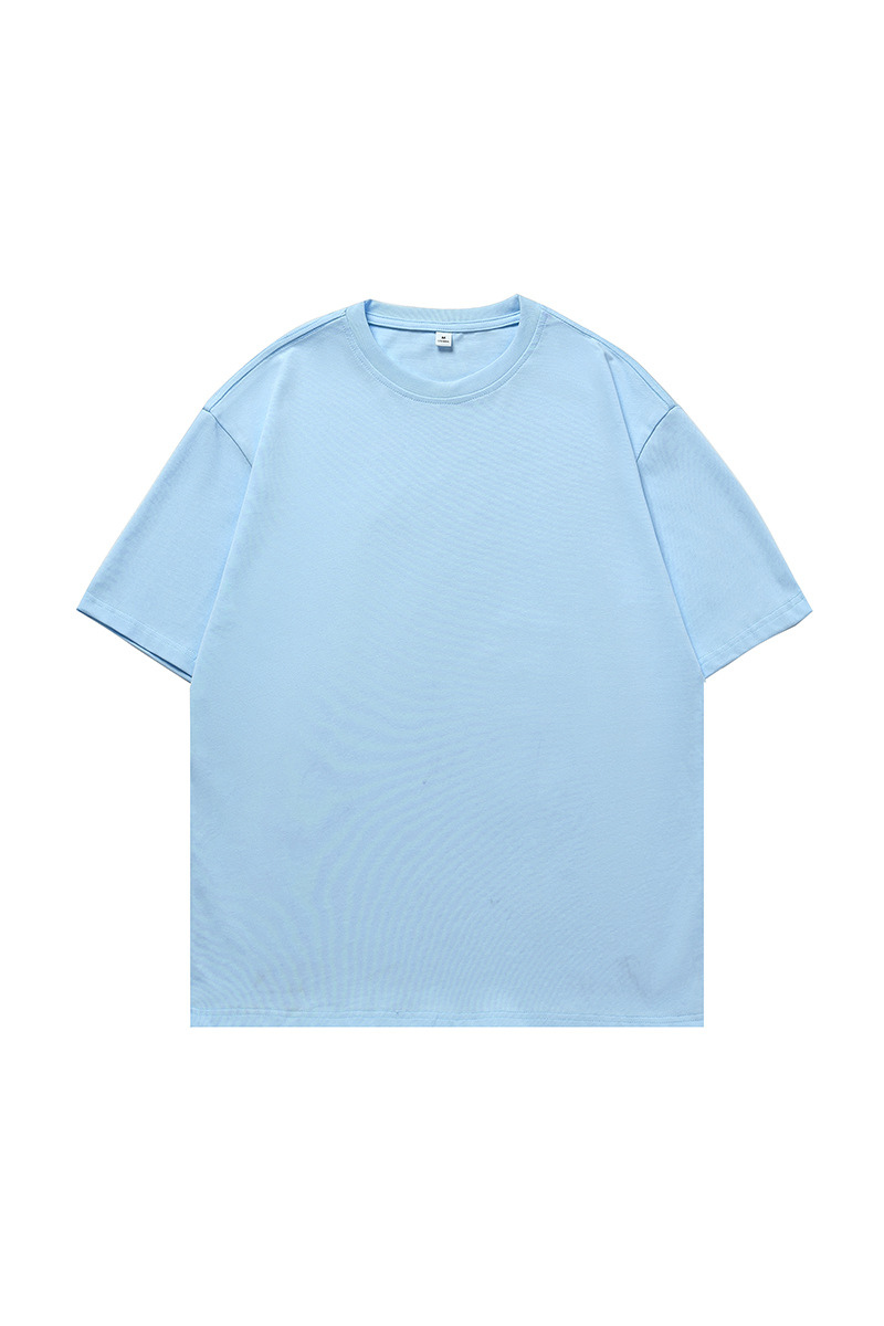 Men's Summer Japanese Loose Cotton Solid Crewneck Basics Tee