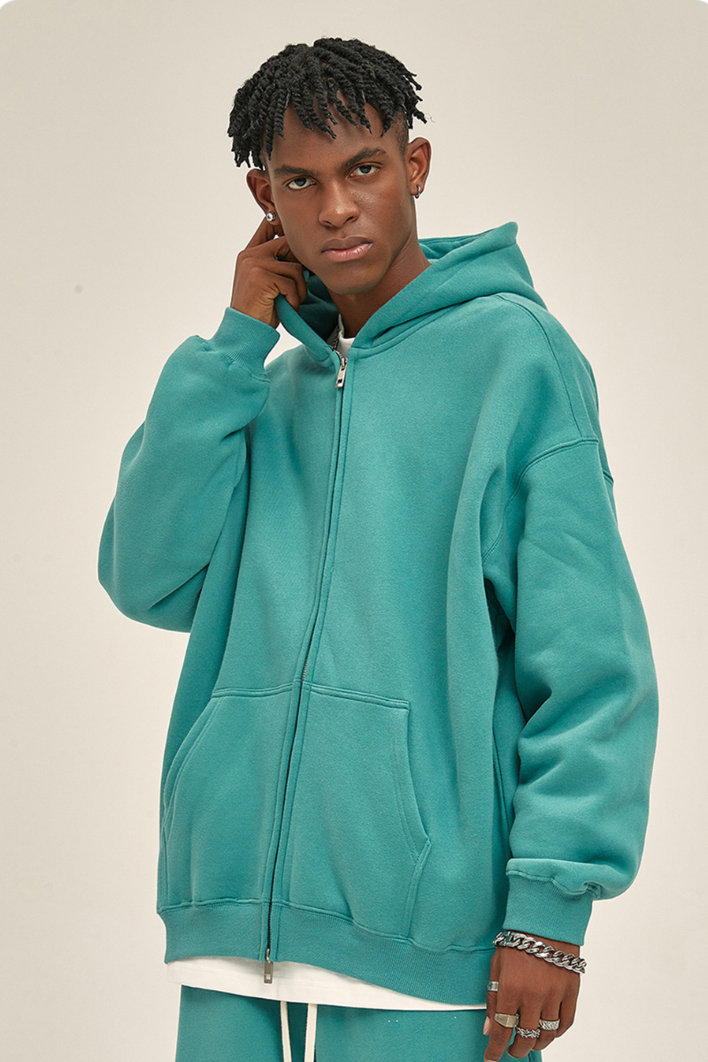Men's Fall Clothing 350G Full Zipper Hoodie Jacket