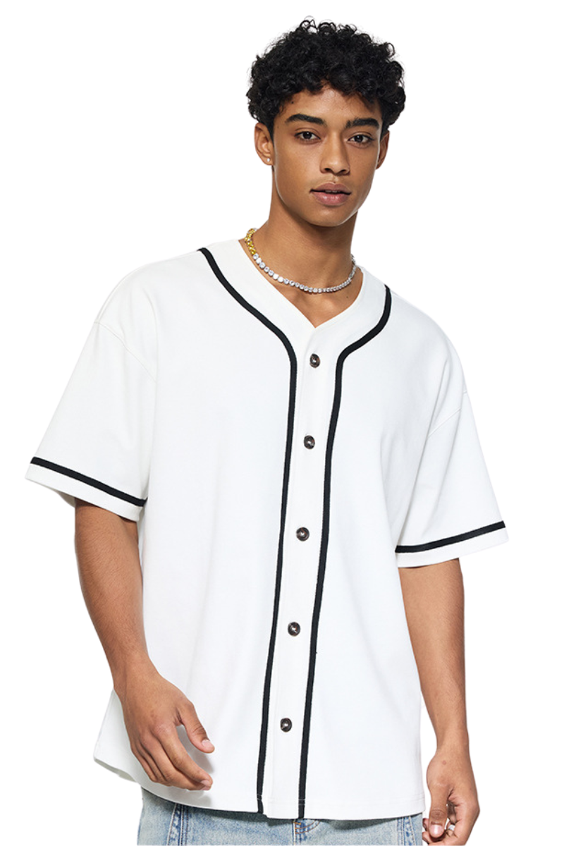 Men's Summer 270g Old Money Button Front Loose Tee
