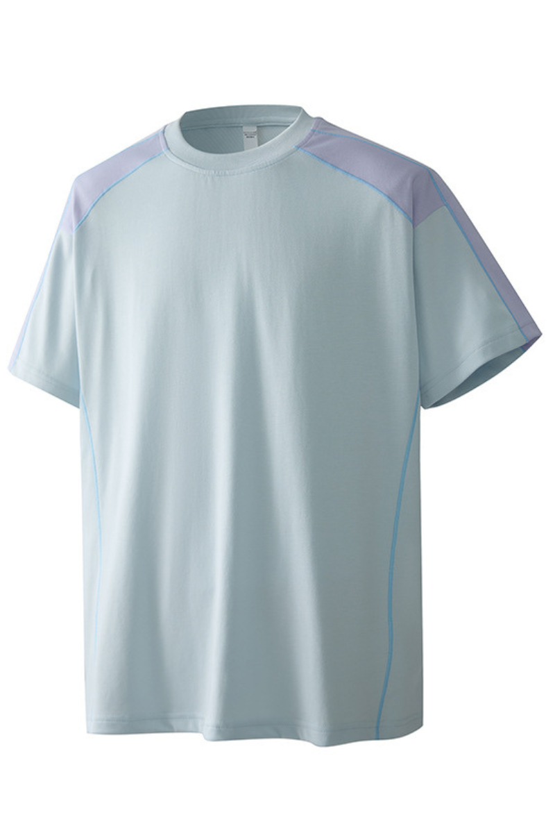 Men's Summer Street Quick Dry Colorblock Loose Cooling Tee