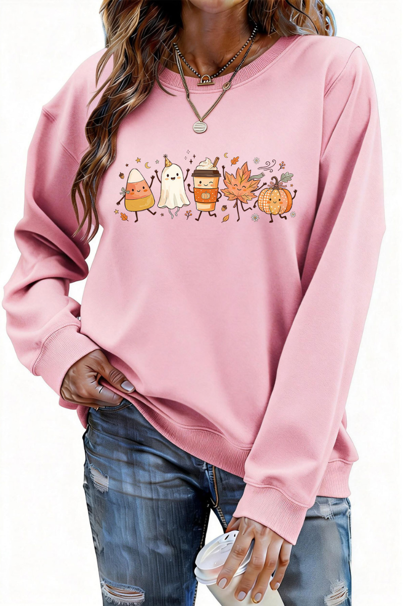 Women Fall Clothing Halloween Ghost Pumpkin Sweatshirt