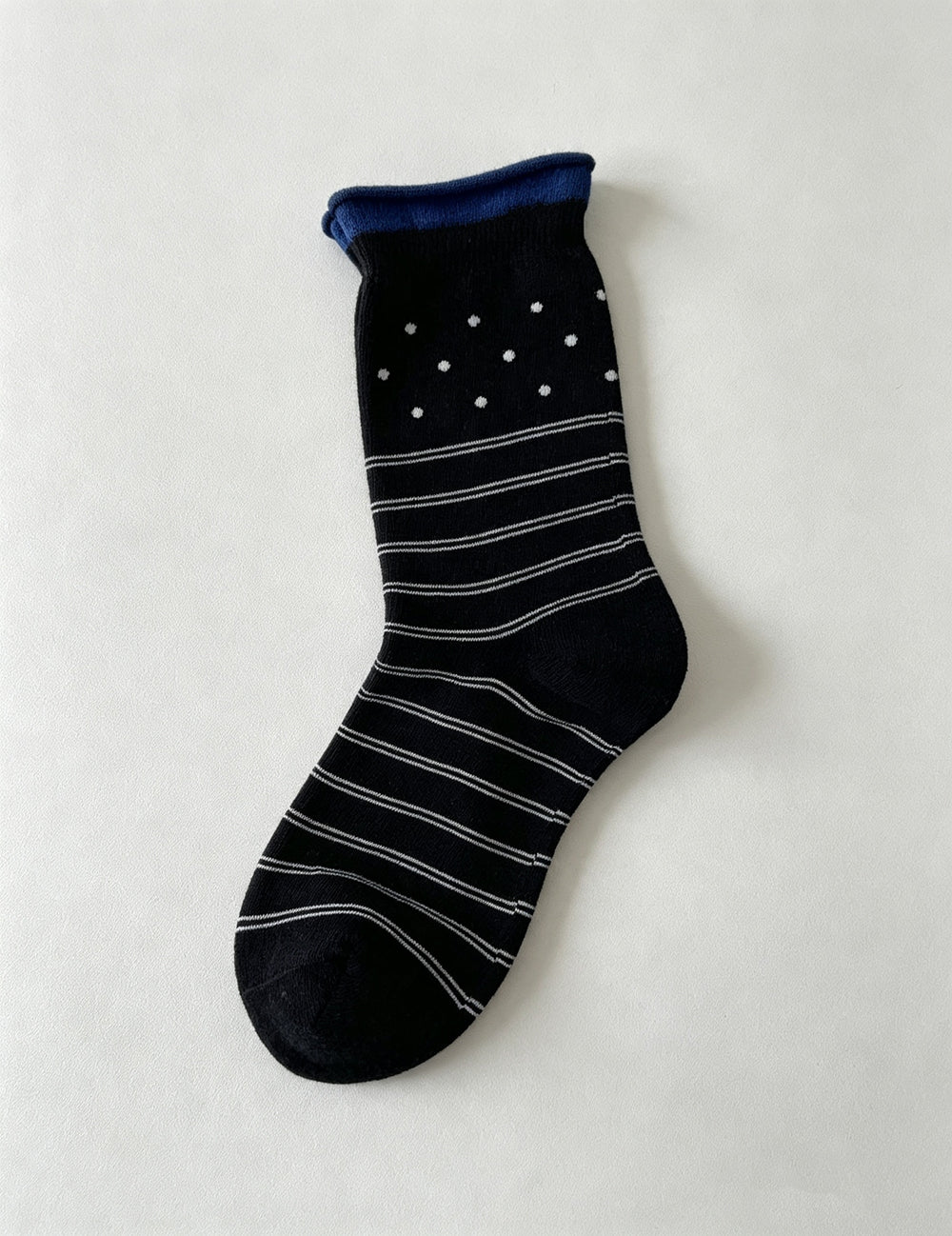 Ladies Striped Polka Dot Mid Calf Socks
