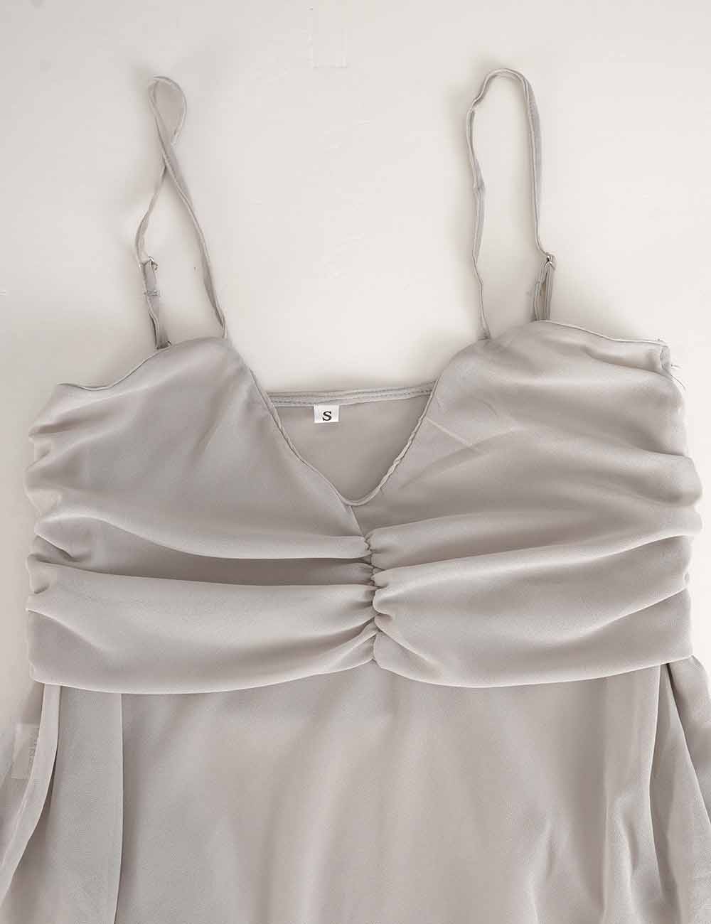 Ladies Sheer Mesh Lace Hem Spaghetti Strap Cami Top