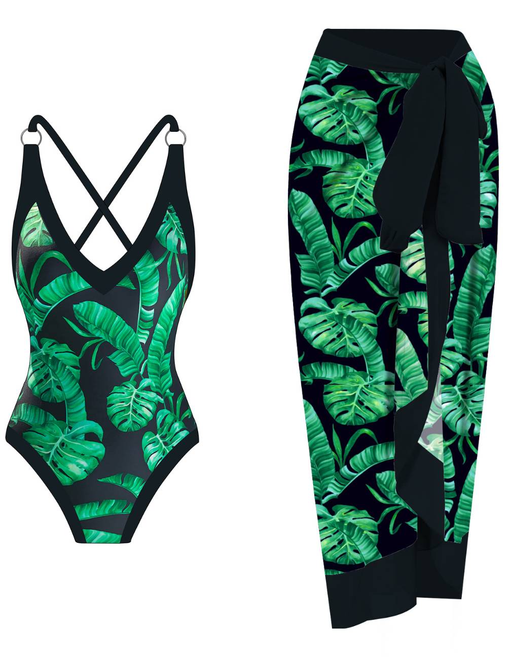 Ladies Floral One Piece Swimwear with Cover SKSW40153