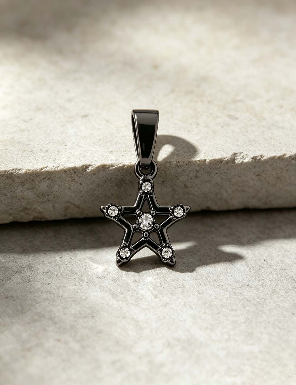 Ladies Sweet Romantic CZ Heart Star Charm Pendant