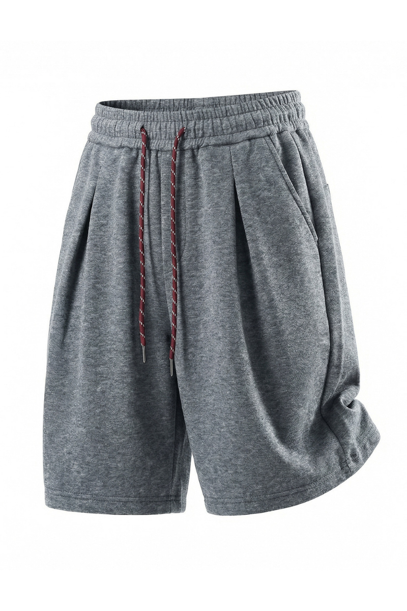 Men's Summer Pleated Drawstring Colorblock Sweat Shorts