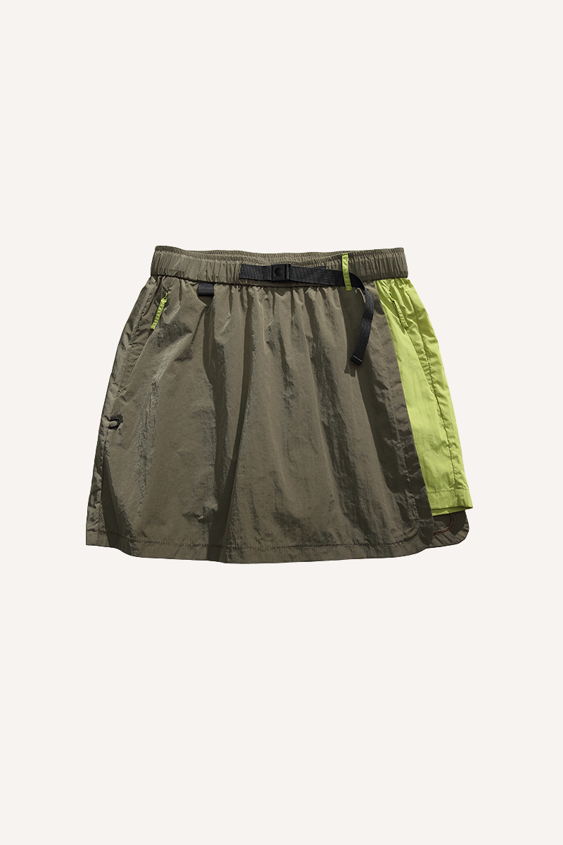Unisex Quick Dry A-Line Colorblock Cargo Skirt AntiExpo