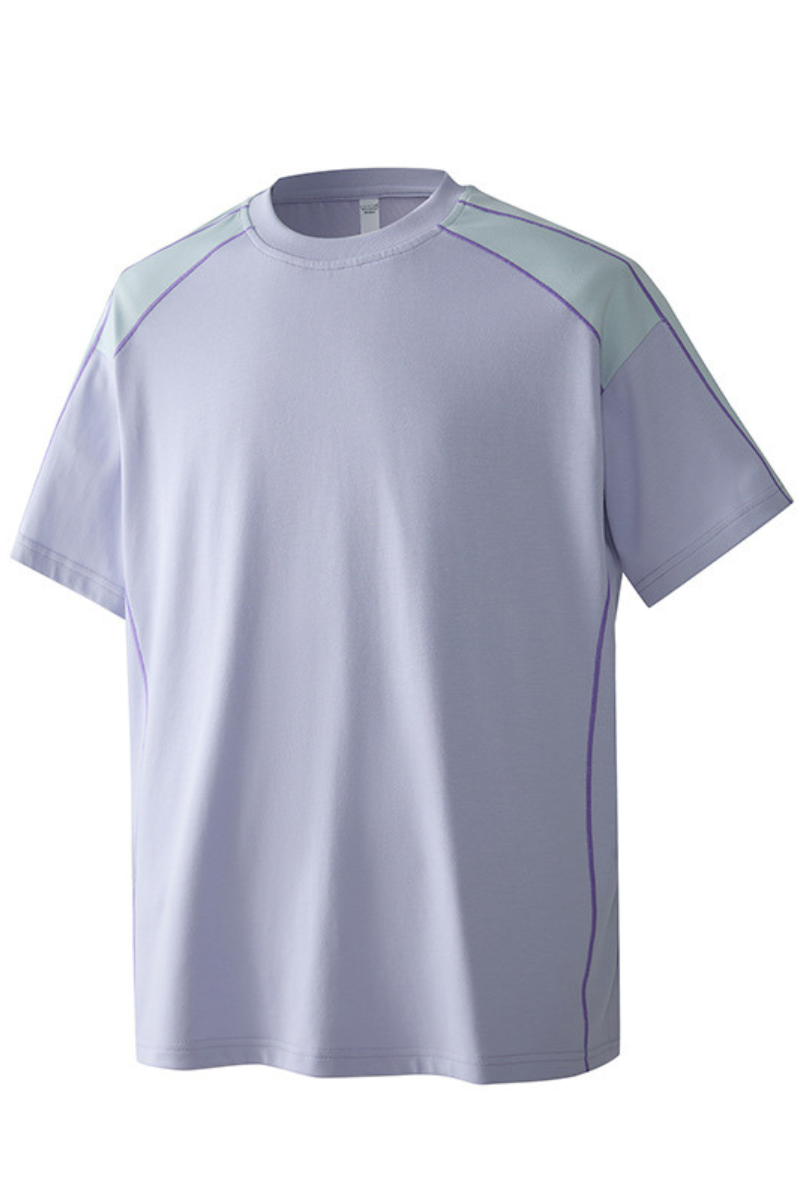 Men's Summer Street Quick Dry Colorblock Loose Cooling Tee