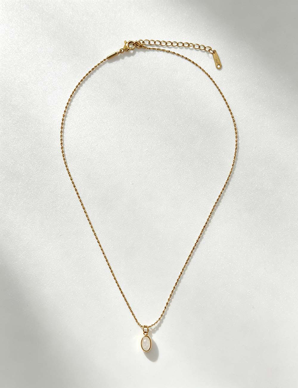 Ladies Minimalist Birthstone Pendant Beaded Necklace