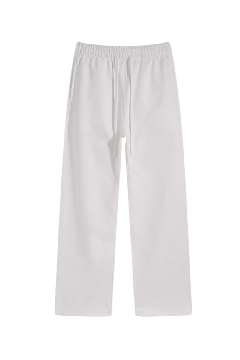 Unisex Fall Clothing 450g Elastic Drawstring Straight Pants
