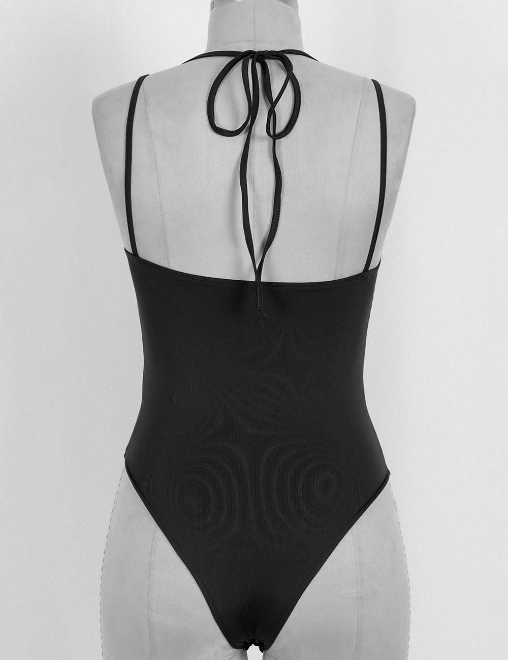 Ladies Lace Backless Spaghetti Strap Bodysuit