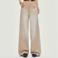Women's Spring Khaki Gradient Washed Denim Jeans