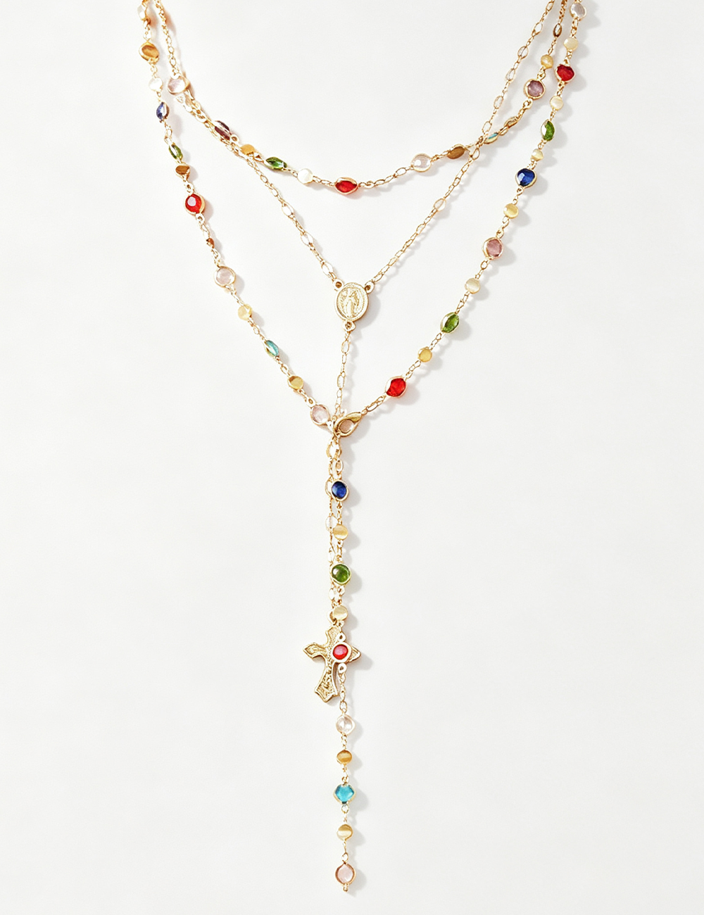 Ladies Multi-layer Cross Rhinestone Necklace