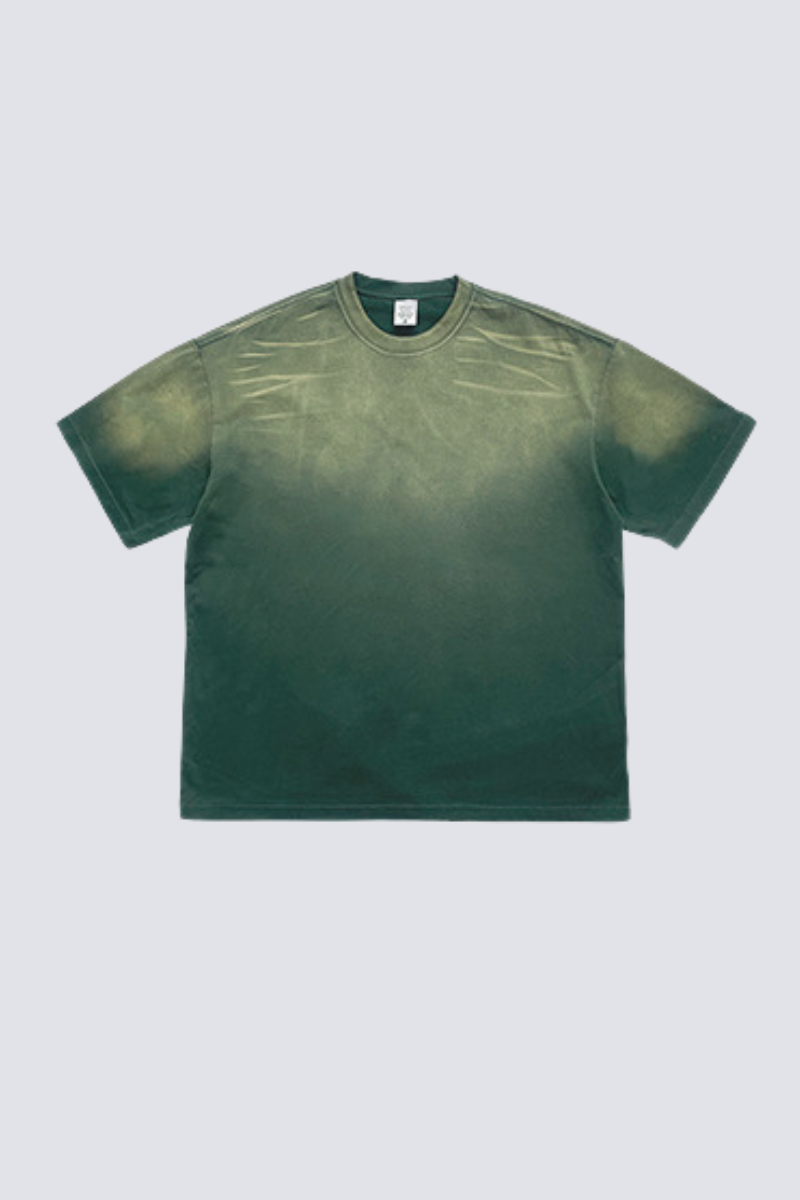Men's Summer 250g Tiger Spray Fade Washed Oversized Tee