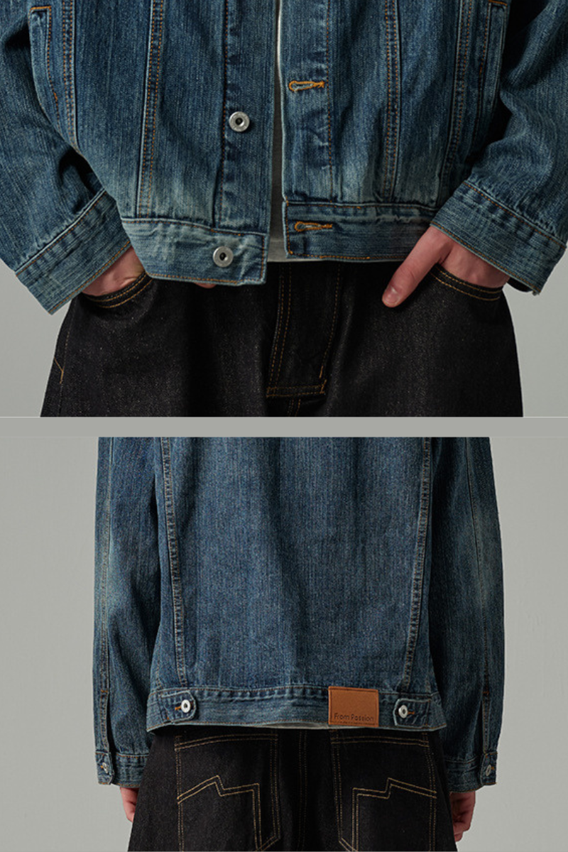 Unisex American Retro Washed Denim Loose Cleanfit Jacket