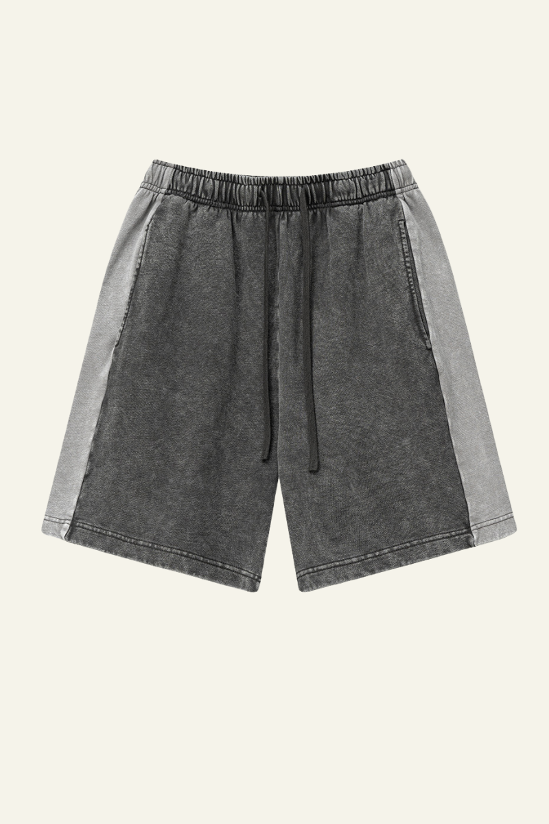 Men's Cotton Streetwear Color-Block Vintage Patchwork Shorts