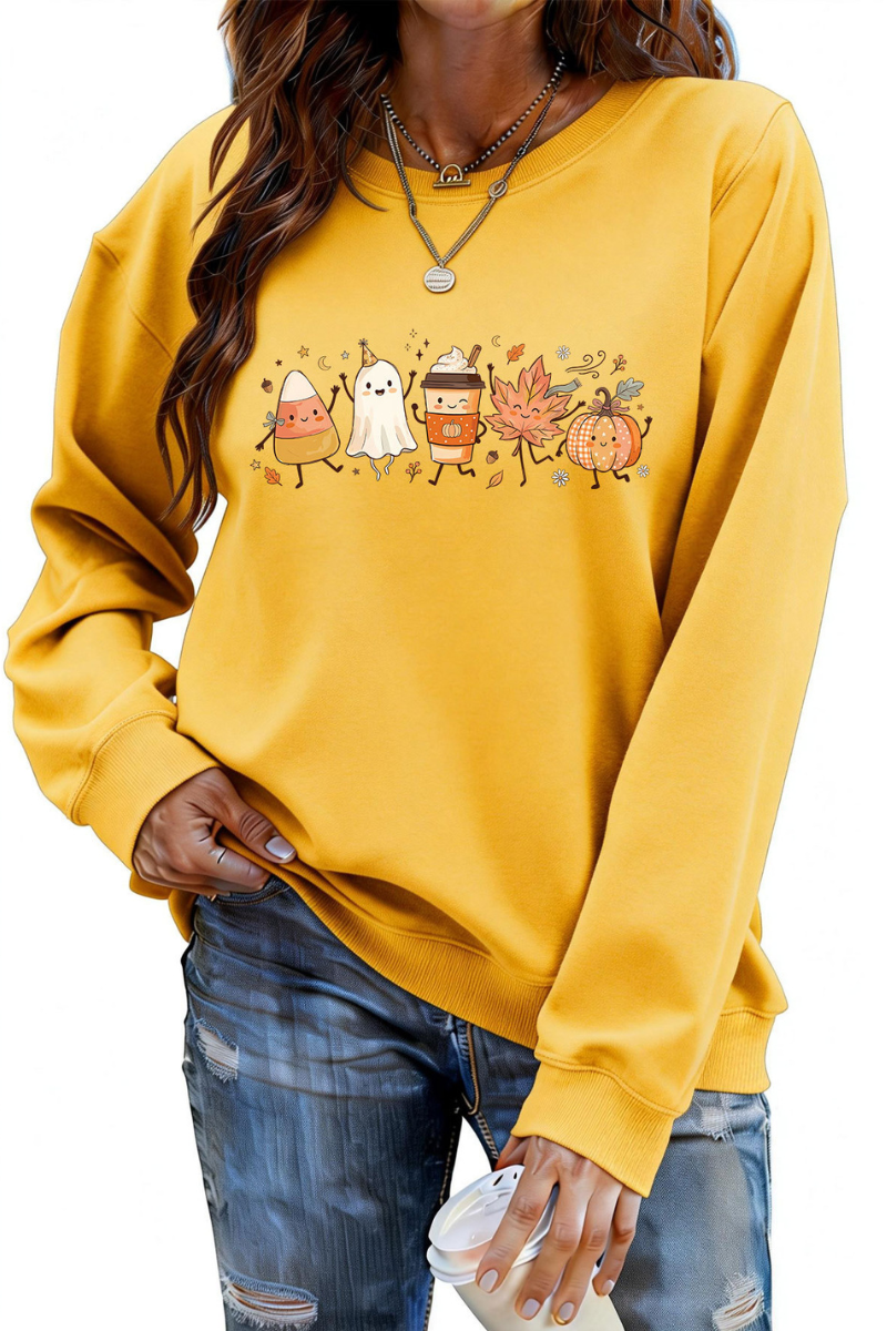 Women Fall Clothing Halloween Ghost Pumpkin Sweatshirt