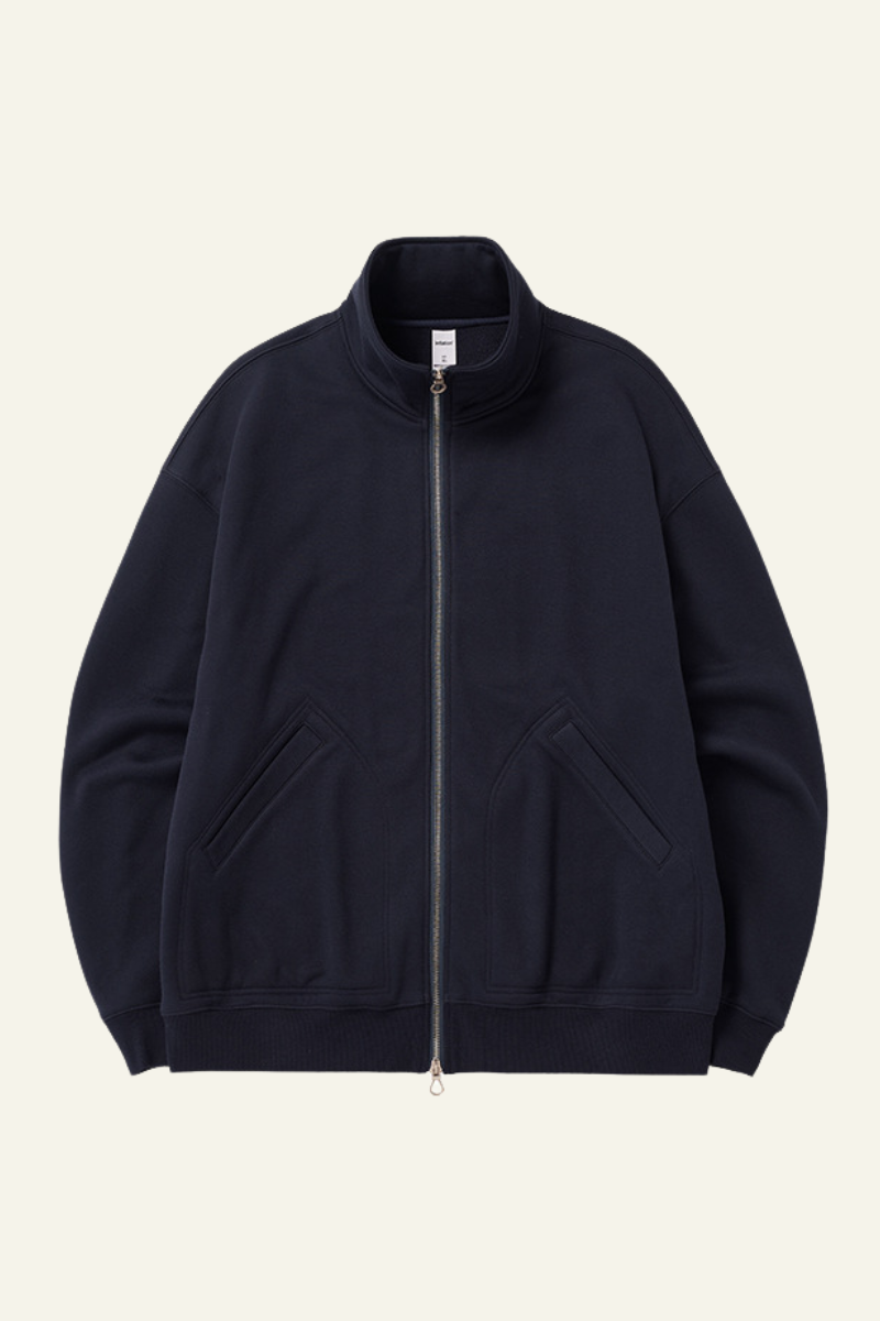 Men's Streetwear Stand Collar Fleece-lined Jacket