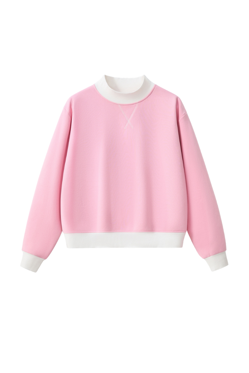 Unisex Fall Clothing Colorblock Cross-Neck Sweatshirt