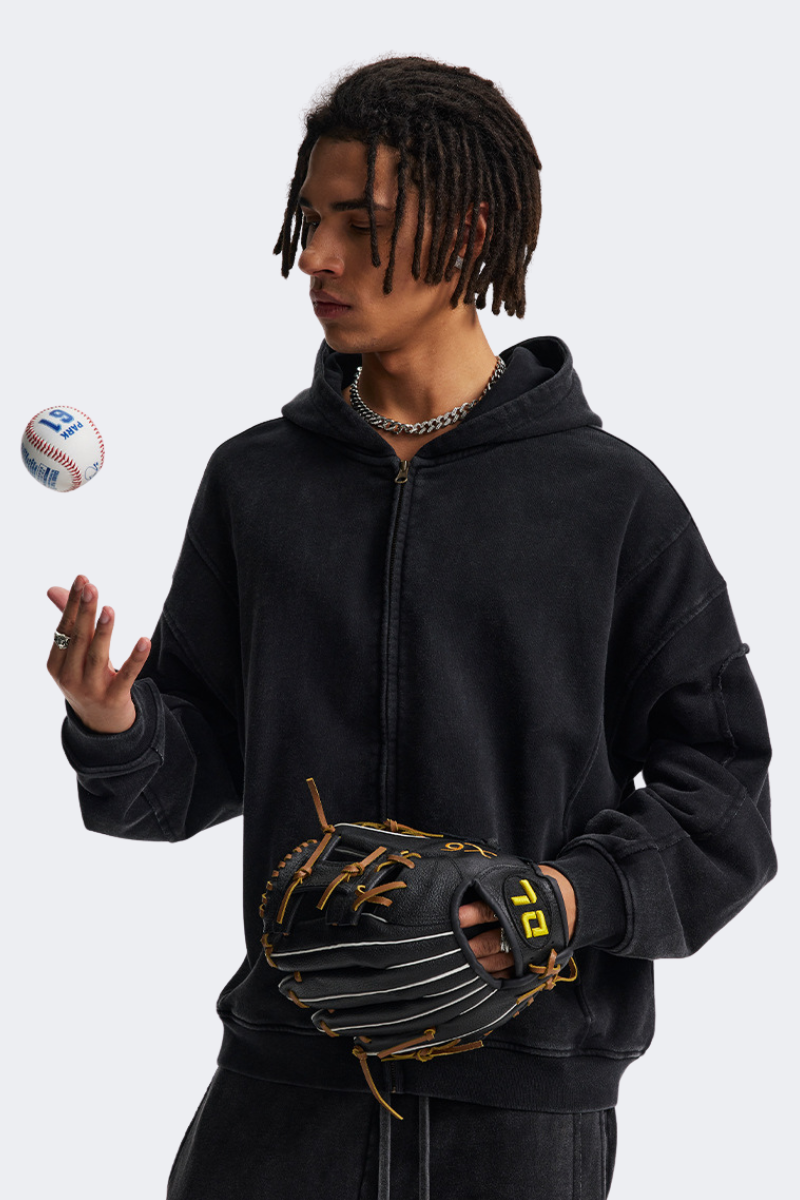 Men's Fall Clothing Cotton Full Zipper Hoodie Jacket