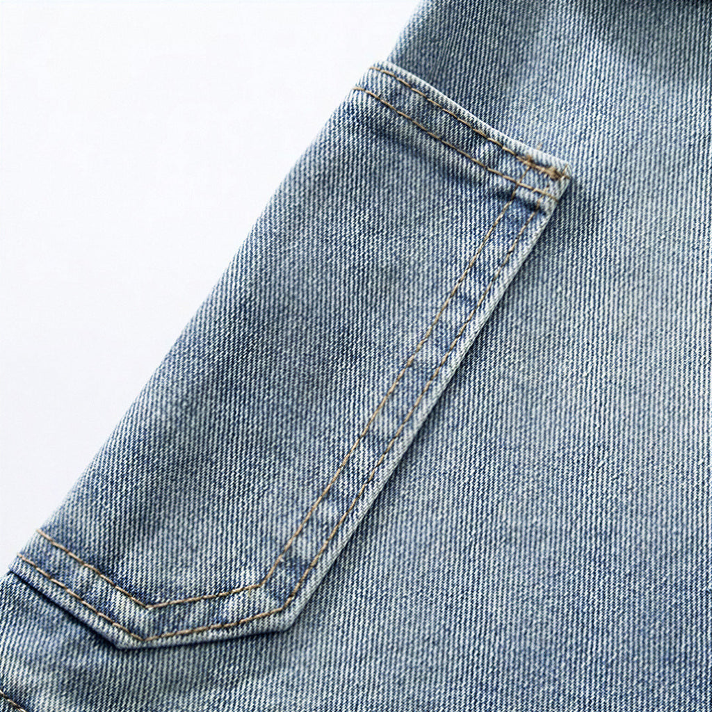 Men's Summer Dark Wash Carpenter Drawstring Denim Shorts