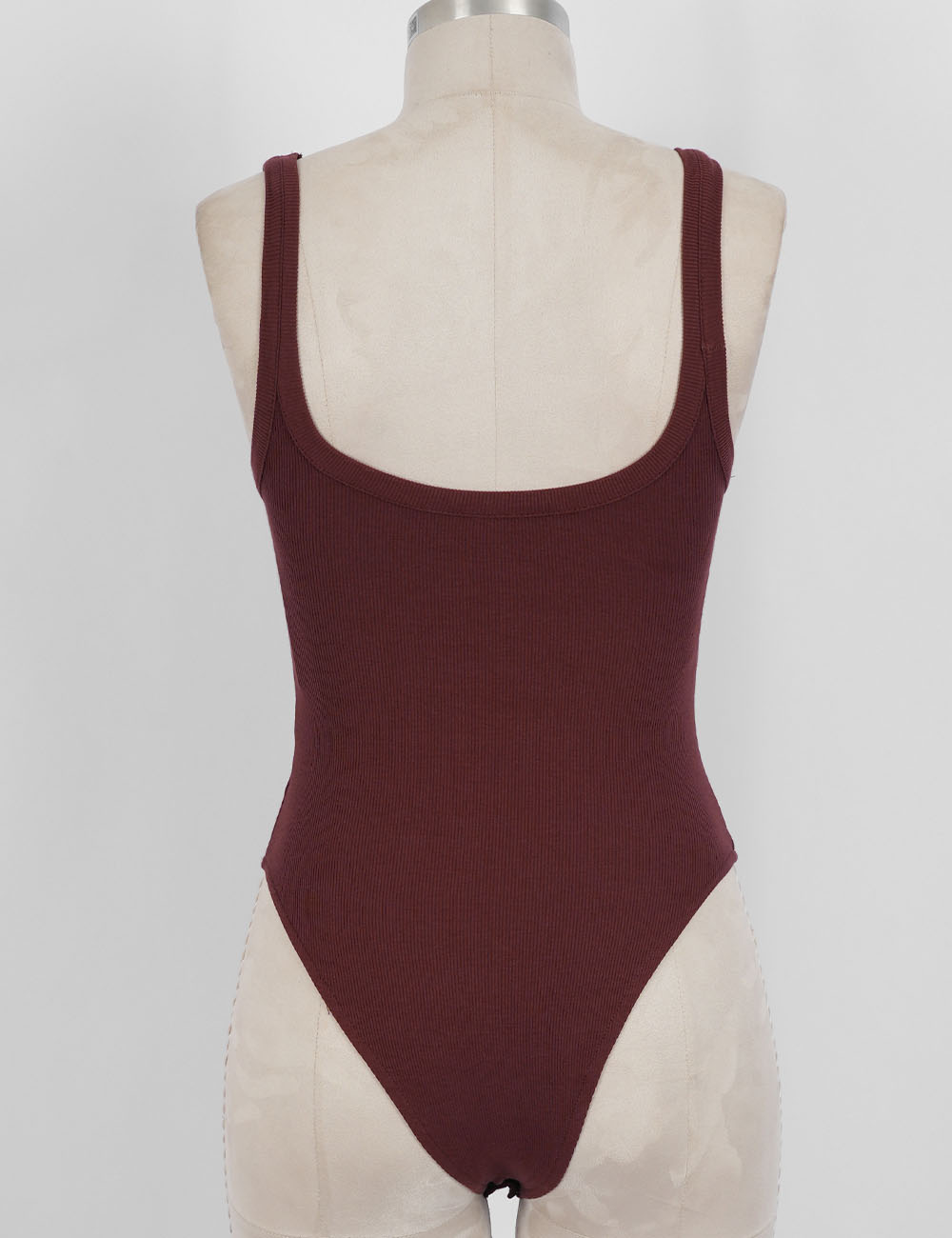 Ladies Ribbed Scoop Neck Tank Top Sleeveless Bodysuit