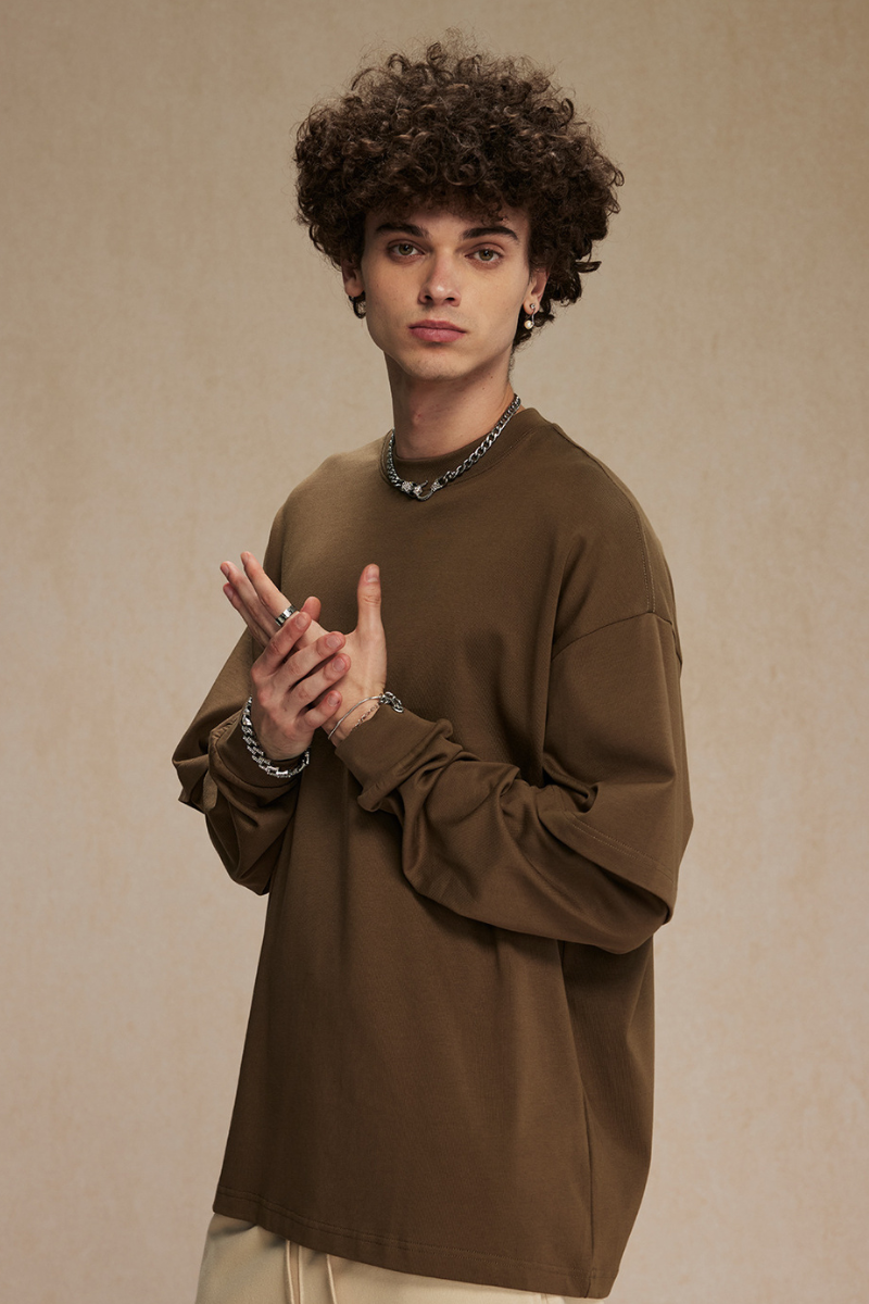 Men's Fall Clothing Patchwork Faux Two-Piece Sweatshirt