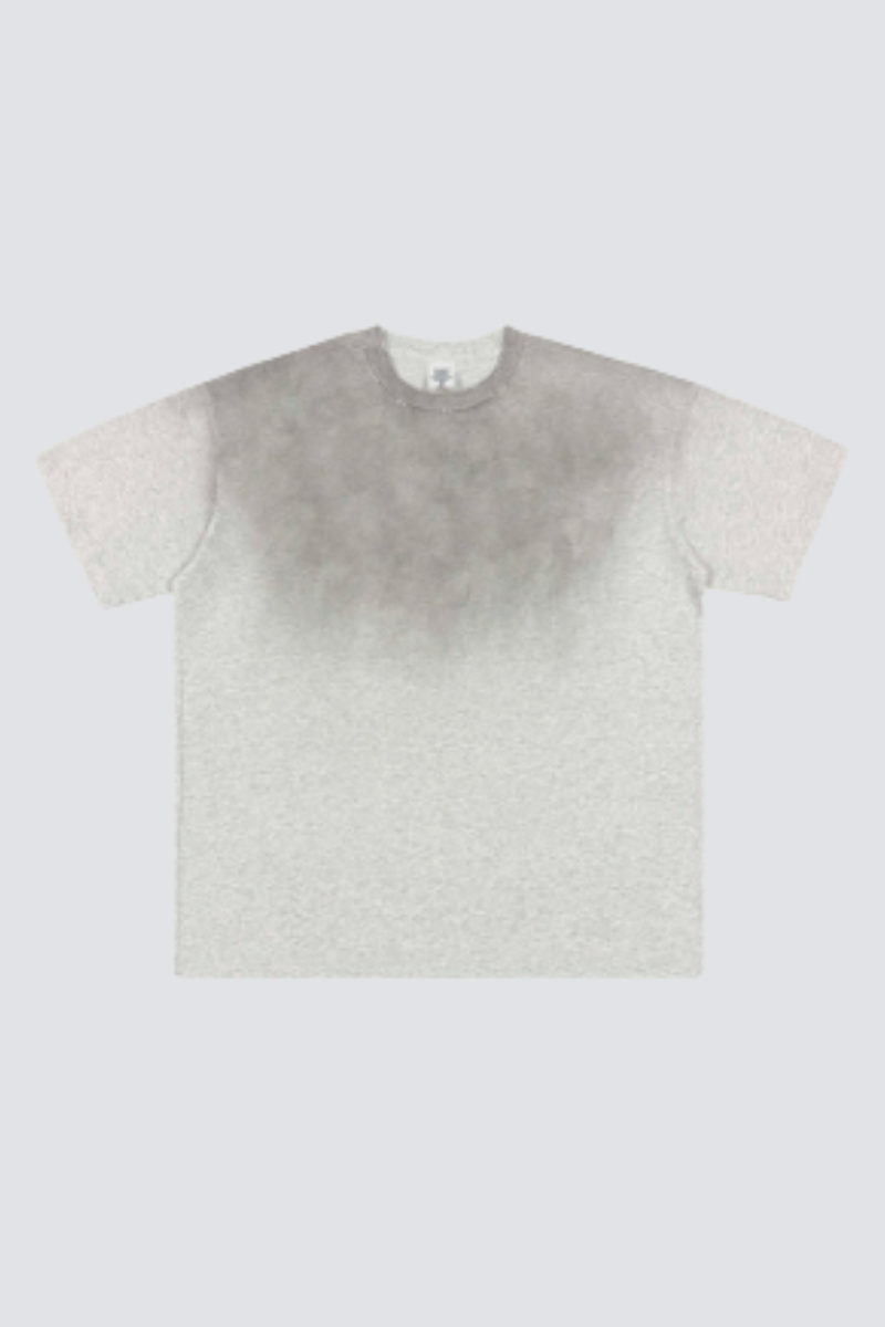 Men's Summer 250g Cotton Spray Fade Collar Distressed Tee