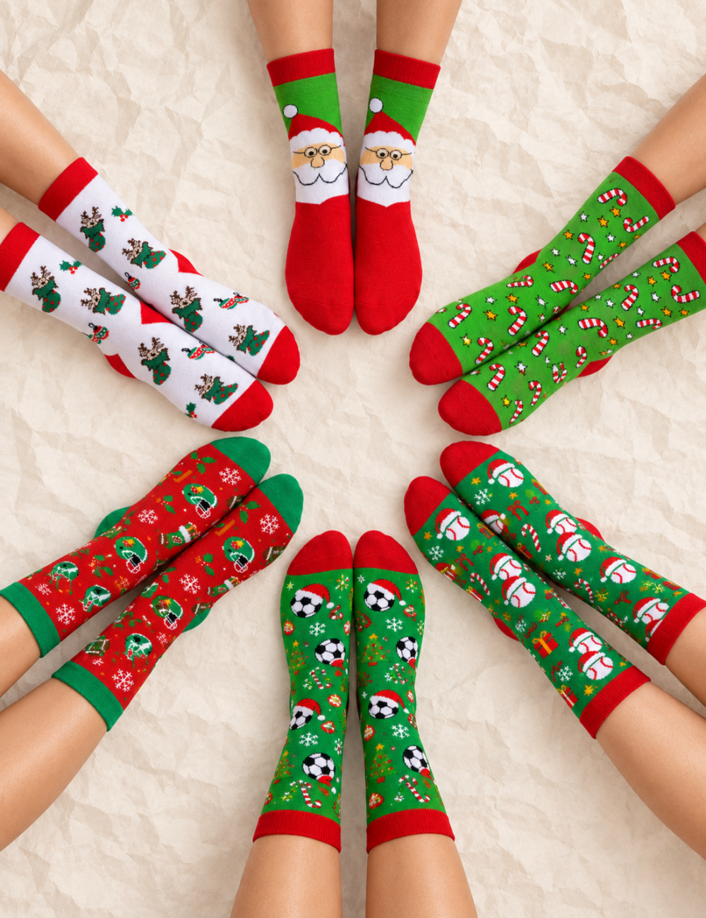 Ladies Christmas Festive Pattern Crew Socks