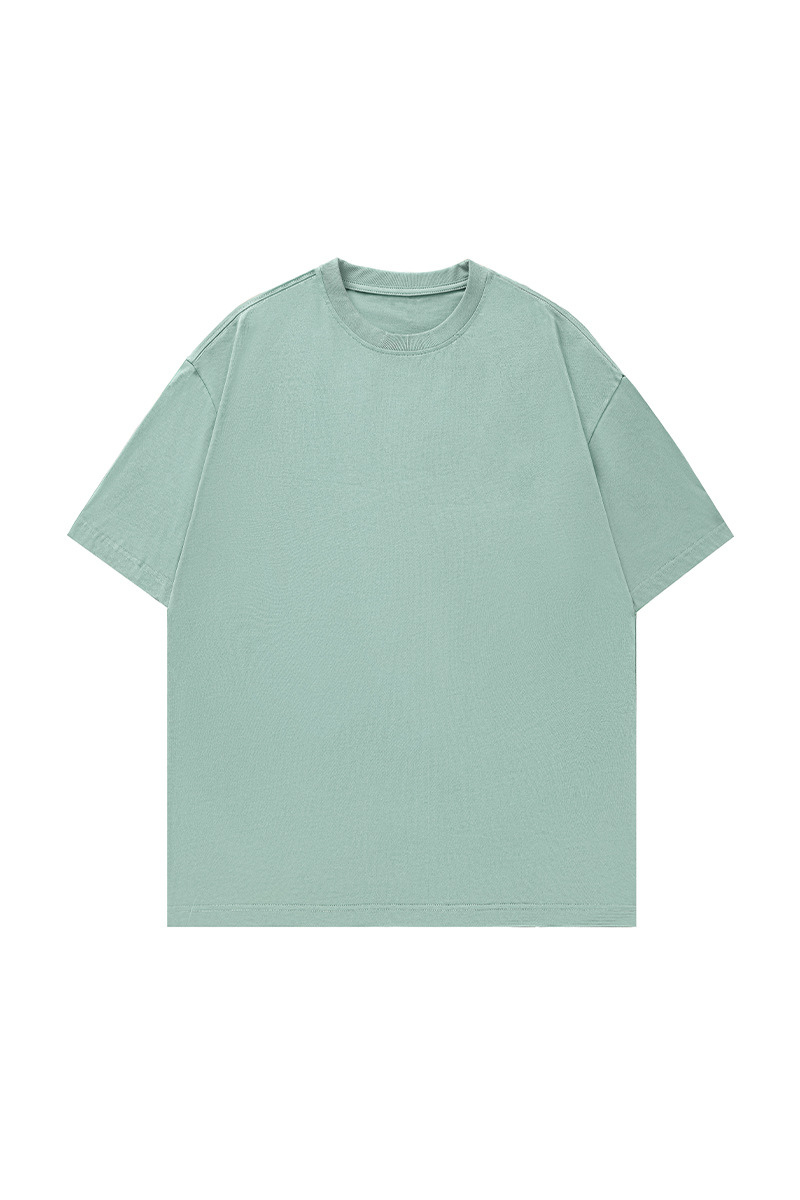 Men's Summer Japanese Loose Cotton Solid Crewneck Basics Tee