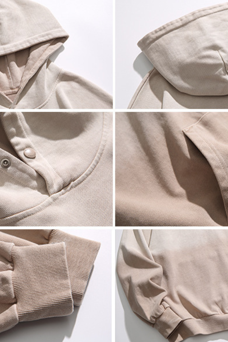 Unisex Fall Clothing Retro Washed Gradient Cotton Hoodie