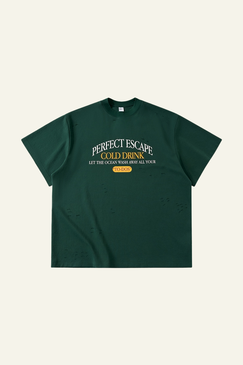 Mne's Streetwear Vintage  Distressed T-shirt