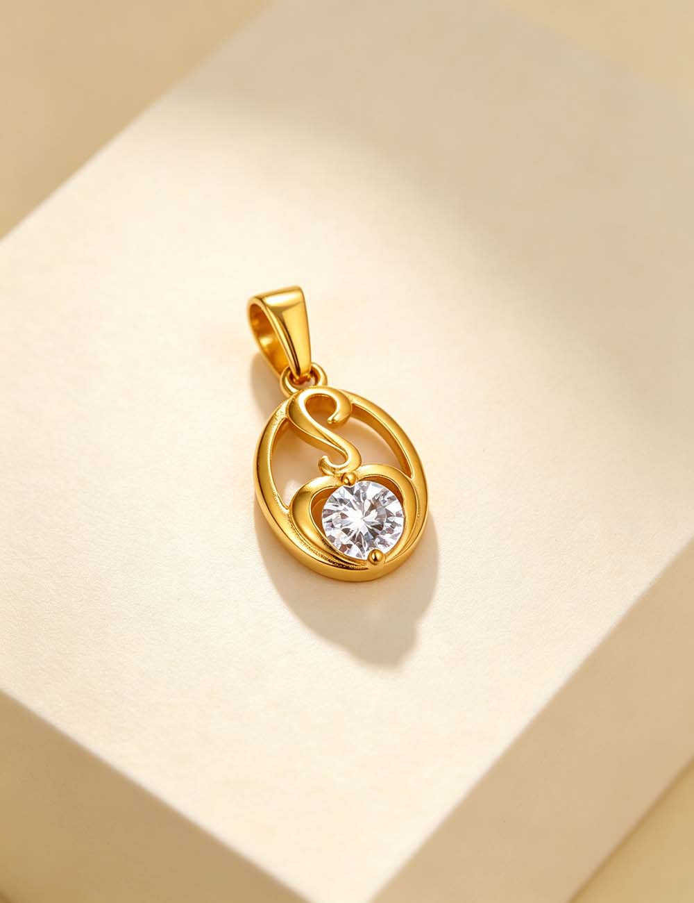 Ladies Minimalist Vintage CZ Sun Flower Charm Pendant