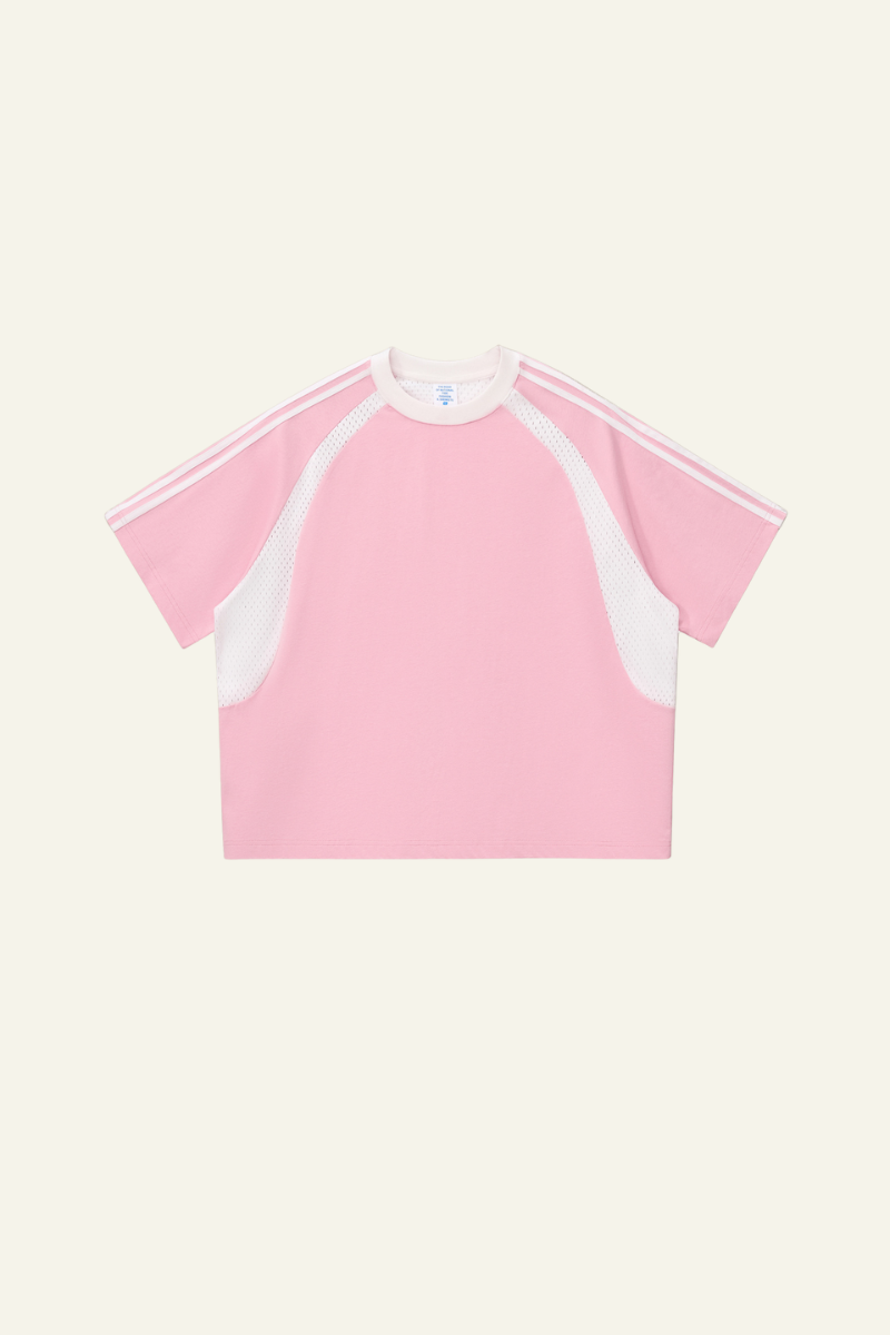 Men's  Cotton Side Striped Color Block Streetwear T-shirt.