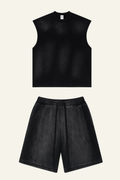 Men's Vintage Gradient Cotton Set:T-shirt And Short