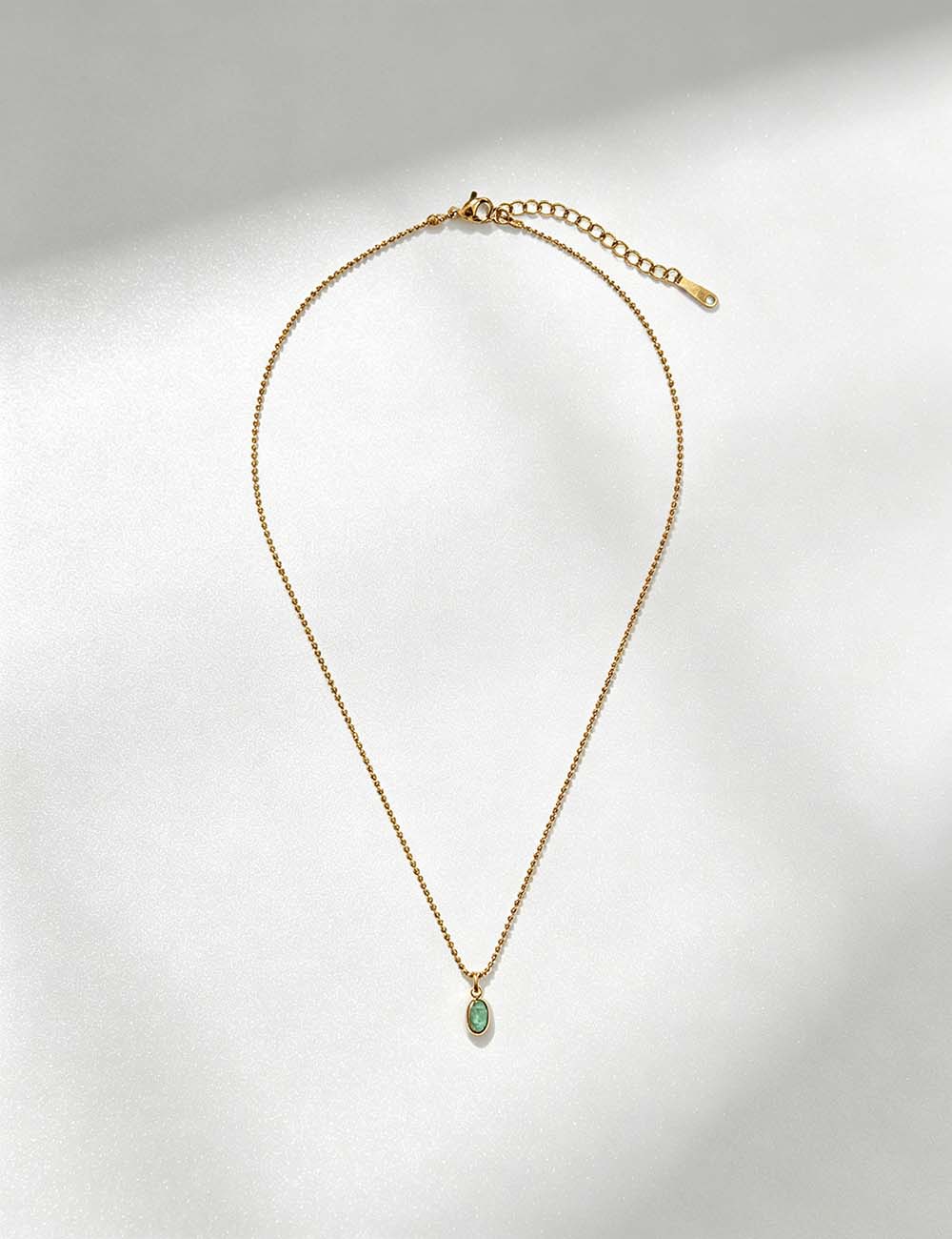 Ladies Minimalist Birthstone Pendant Beaded Necklace