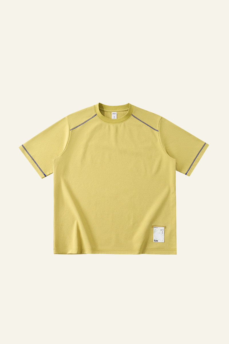 Men's Streetwear Color-Blocked Stripe Sport T-shirt