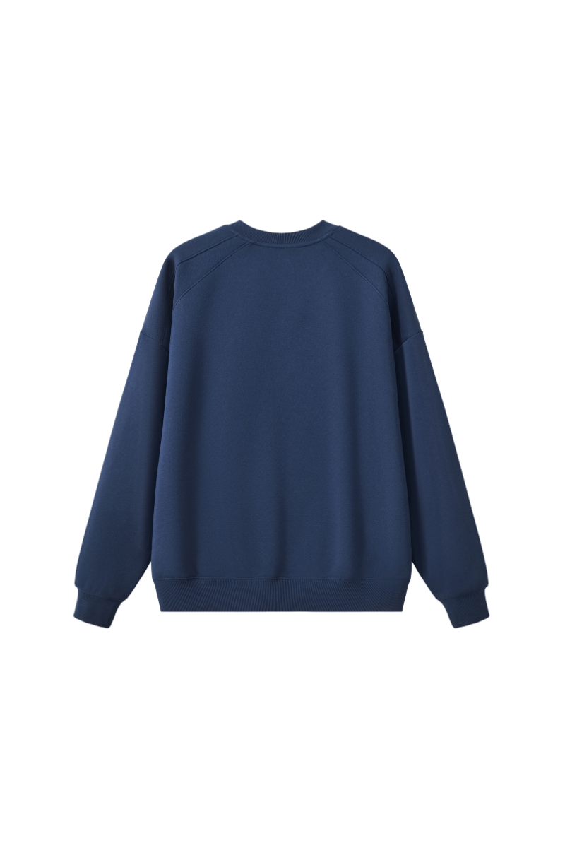 Men Fall Clothing Blend Raglan Cropped Pullover Sweatshirt