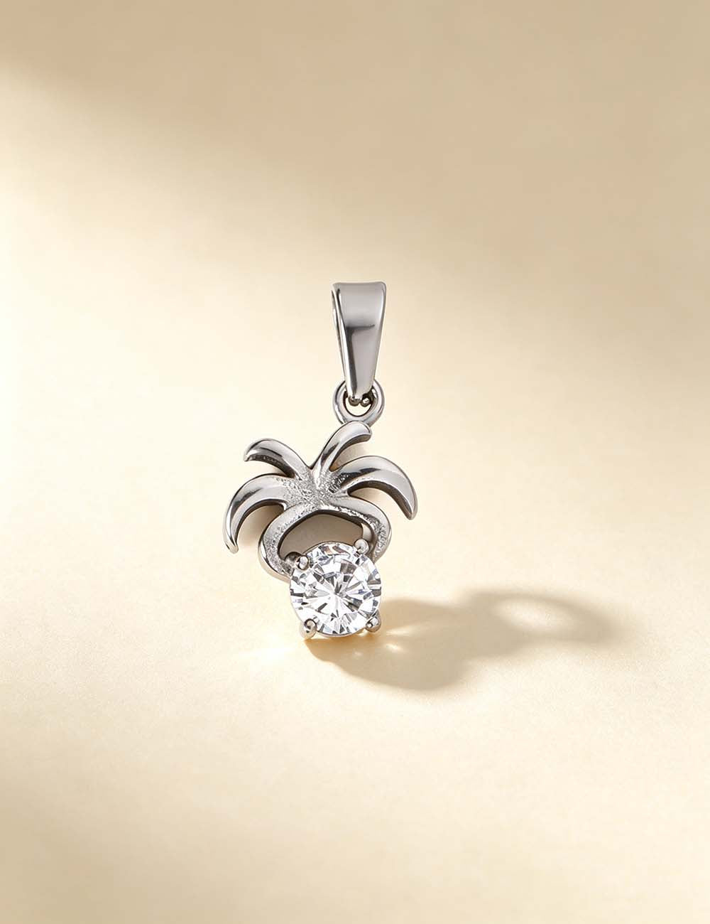Ladies Minimalist Romantic CZ Star Cross Charm Pendant