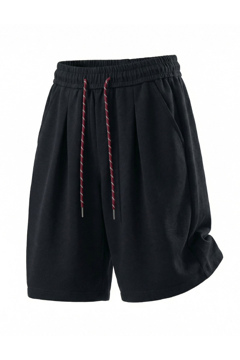 Men's Summer Pleated Drawstring Colorblock Sweat Shorts