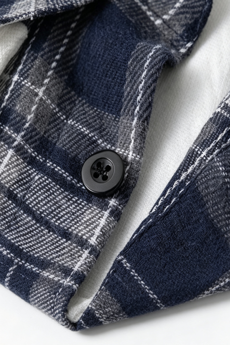 Men's Fall Clothing Plaid-Collar Layered Sweatshirt