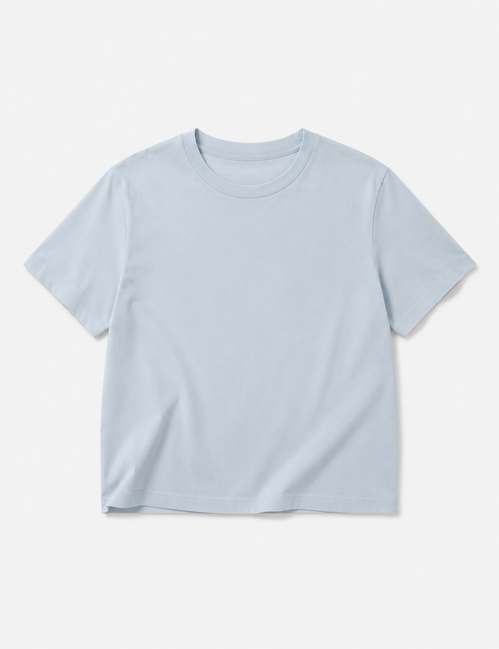 Ladies Casual Solid Round Neck Short Sleeves Basic T-Shirt