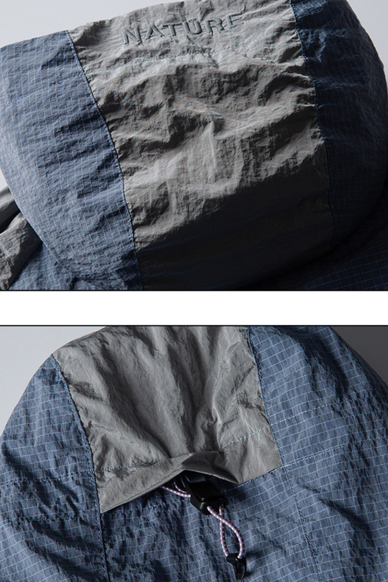 Unisex Retro Colorblock Loose Waterproof Windbreaker Jacket