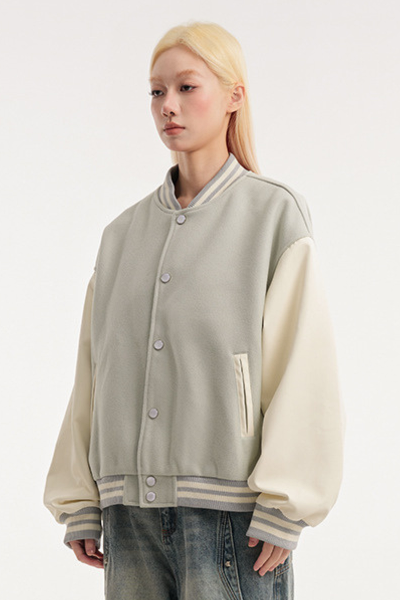 Unisex American Retro Sporty Baseball Jacket Cleanfit Loose