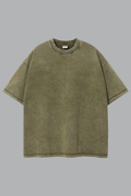 Men's Summer 275g Washed Batik Oversized Small Neck Tee